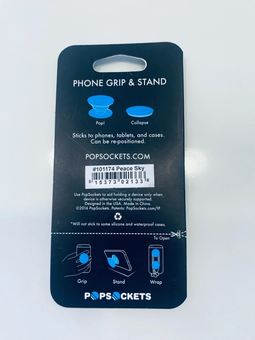 Universal Collapsible Grip & Stand for Phones and Tablets - Peace Mandala Sky